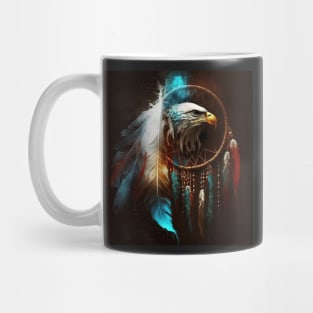 Native American Dream Catcher and Eagle Art Mug